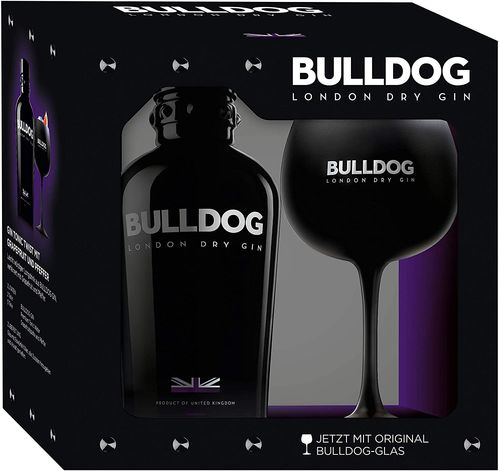Bulldog London Dry Gin gift set with a Copa glass